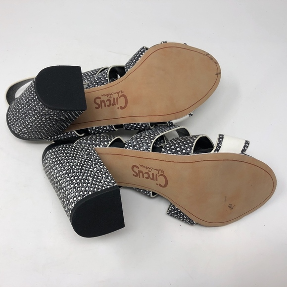 Sam Edelman Circus Natalie Black White Block Heels - Picture 8 of 8